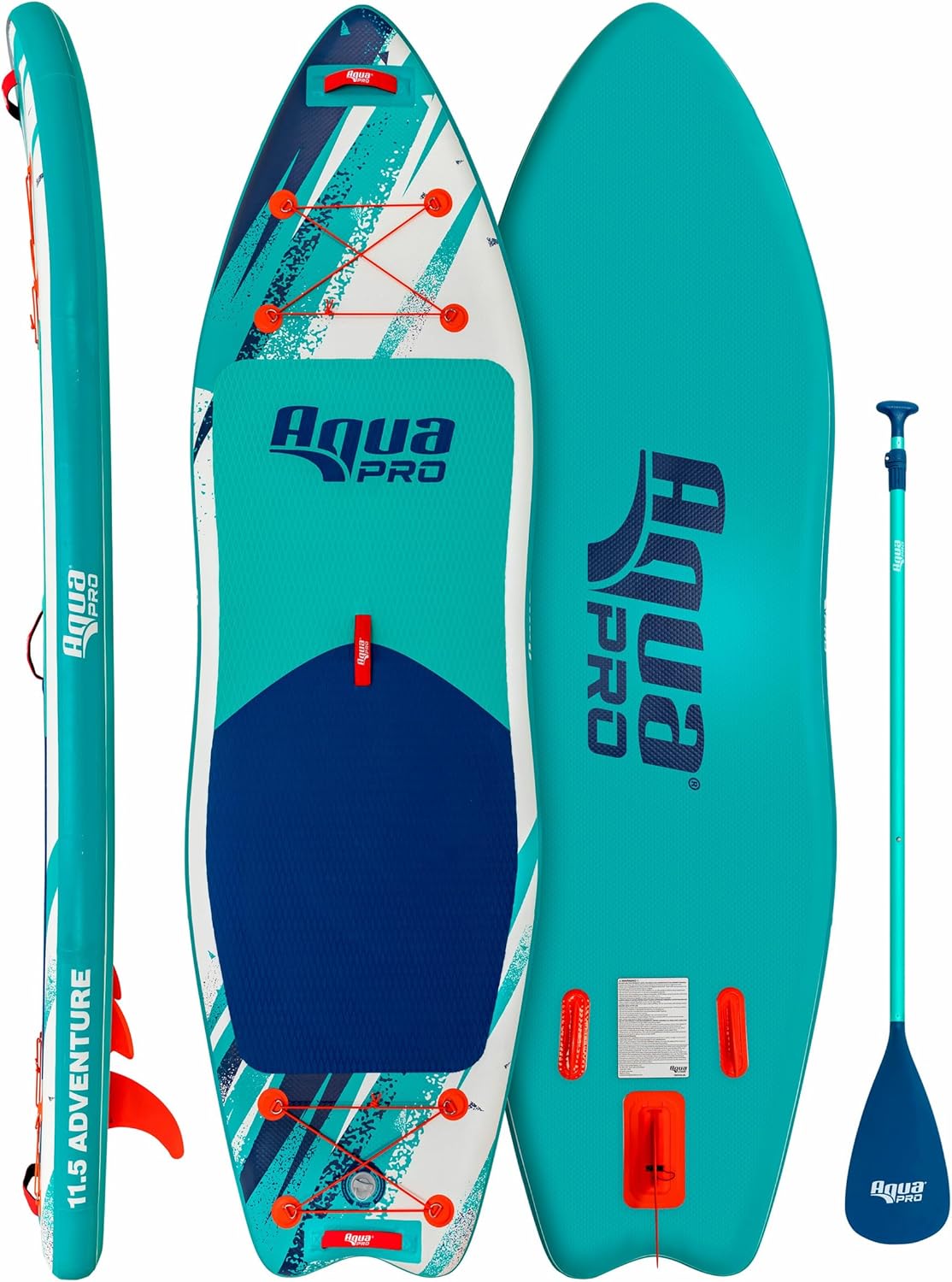 Aqua PRO Halcyon Adventure Inflatable Stand-Up Paddleboard iSUP, Scalloped Wide Stable Design with Non-Slip EVA Deck, Includes Paddle, Ankle Leash, Pump and Carry/Storage Bag Aqua PRO Halcyon Adventure Inflatable Stand-Up Paddleboard iSUP, Scalloped Wide Stable Design with Non-Slip EVA Deck, Includes Paddle, Ankle Leash, Pump and Carry/Storage Bag