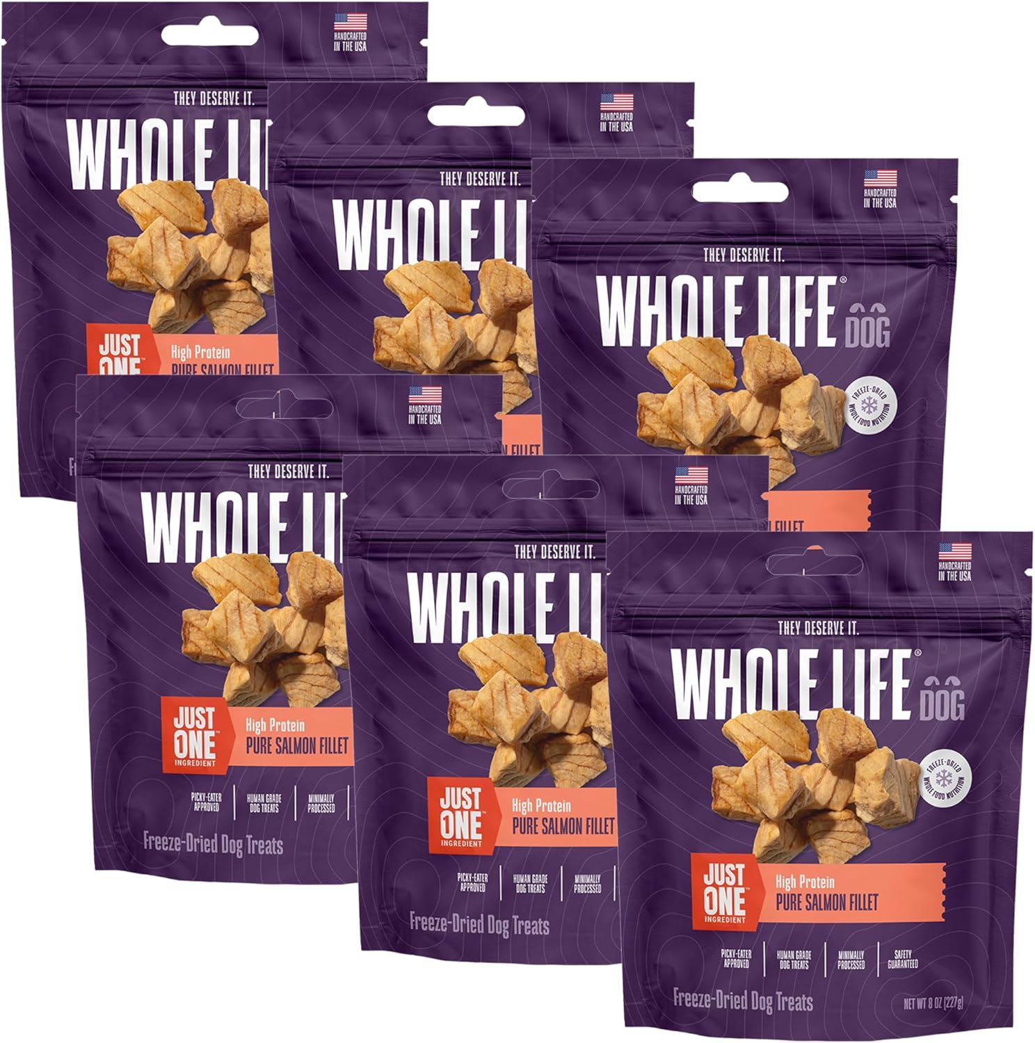 Whole Life Pet Just One Salmon Dog and Cat Value Packs – Human Grade, Freeze Dried, One Ingredient – Protein Rich, Grain Free, Made in The USA Whole Life Pet Just One Salmon Dog and Cat Value Packs – Human Grade, Freeze Dried, One Ingredient – Protein Rich, Grain Free, Made in The USA