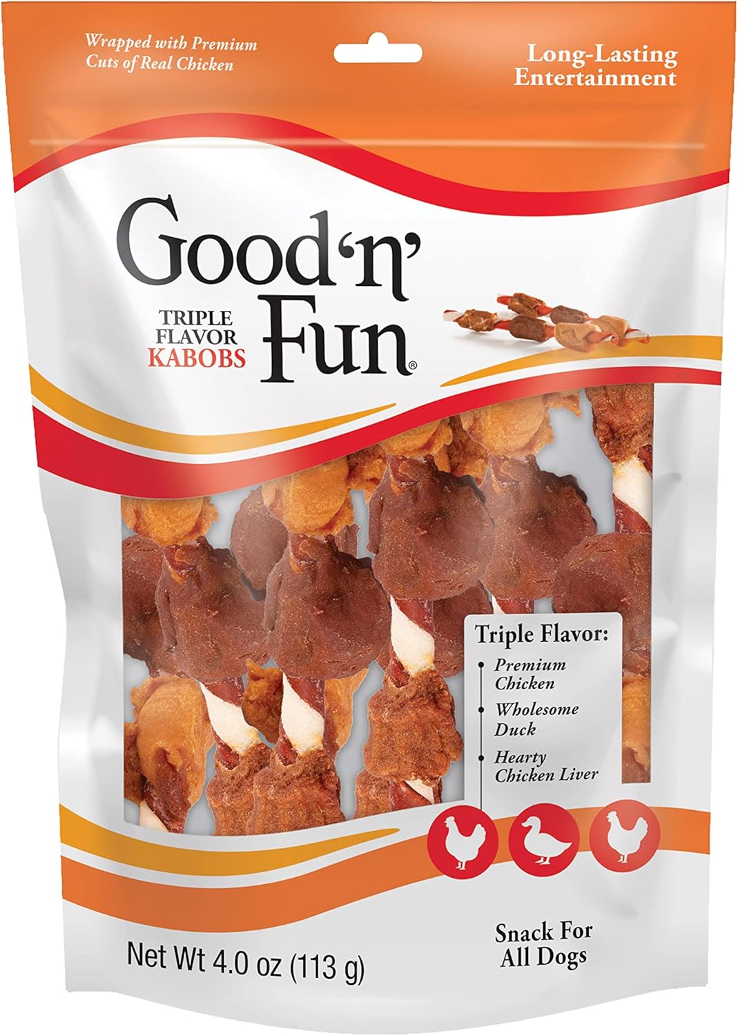 Good’N’Fun Triple Flavored Rawhide Kabobs for Dogs Good’N’Fun Triple Flavored Rawhide Kabobs for Dogs