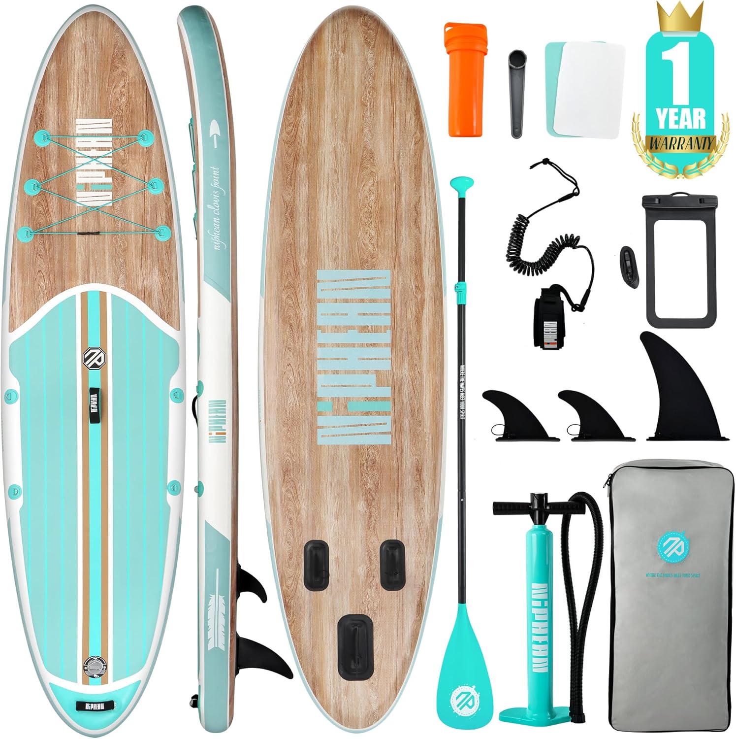 Inflatable Stand Up Paddle Board with SUP Accessories, Anti-Slip EVA Deck, 10’6’’ Inflatable Paddle Boards for Adults & Youth of All Skill Levels Inflatable Stand Up Paddle Board with SUP Accessories, Anti-Slip EVA Deck, 10’6’’ Inflatable Paddle Boards for Adults & Youth of All Skill Levels