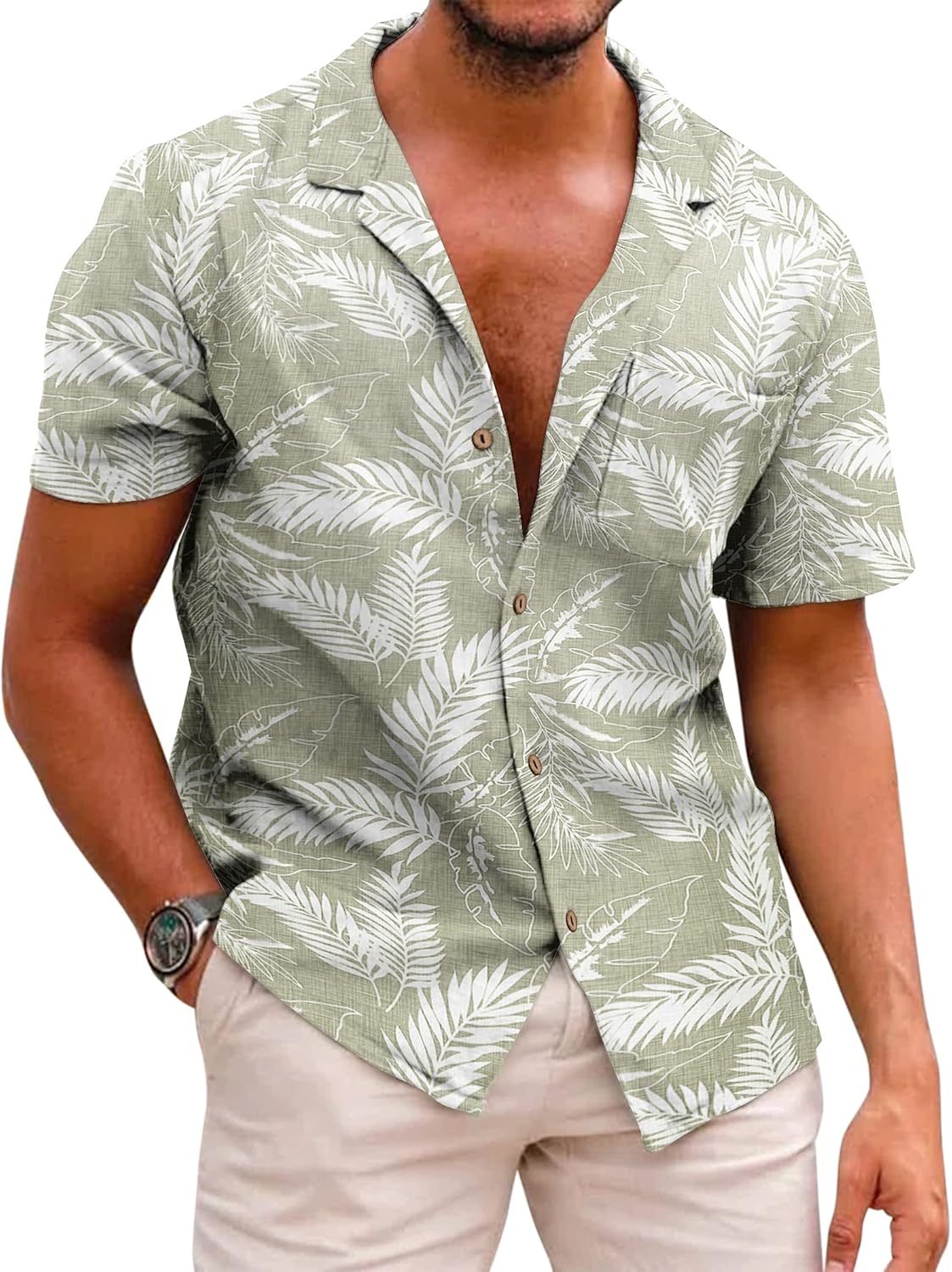 COOFANDY Men’s Hawaiian Floral Shirts Cotton Linen Button Down Tropical Holiday Beach Shirts COOFANDY Men’s Hawaiian Floral Shirts Cotton Linen Button Down Tropical Holiday Beach Shirts