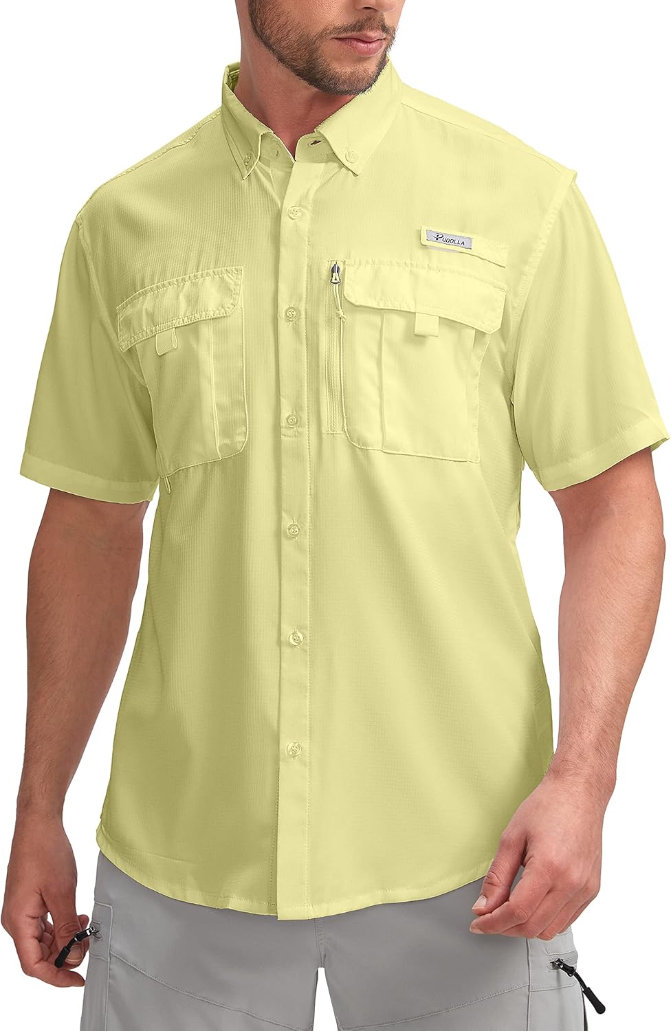 Pudolla Men’s Fishing Shirts Short Sleeve Travel Work Shirts Summer Button Down Shirts for Men UPF50+ with Zipper Pockets Pudolla Men’s Fishing Shirts Short Sleeve Travel Work Shirts Summer Button Down Shirts for Men UPF50+ with Zipper Pockets