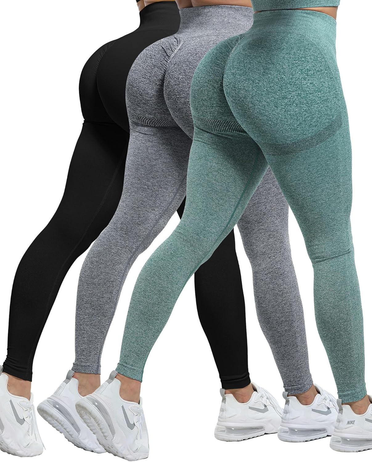 CHRLEISURE 3 Piece Workout Leggings Sets for Women, Gym Scrunch Butt Butt Lifting Seamless Leggings CHRLEISURE 3 Piece Workout Leggings Sets for Women, Gym Scrunch Butt Butt Lifting Seamless Leggings