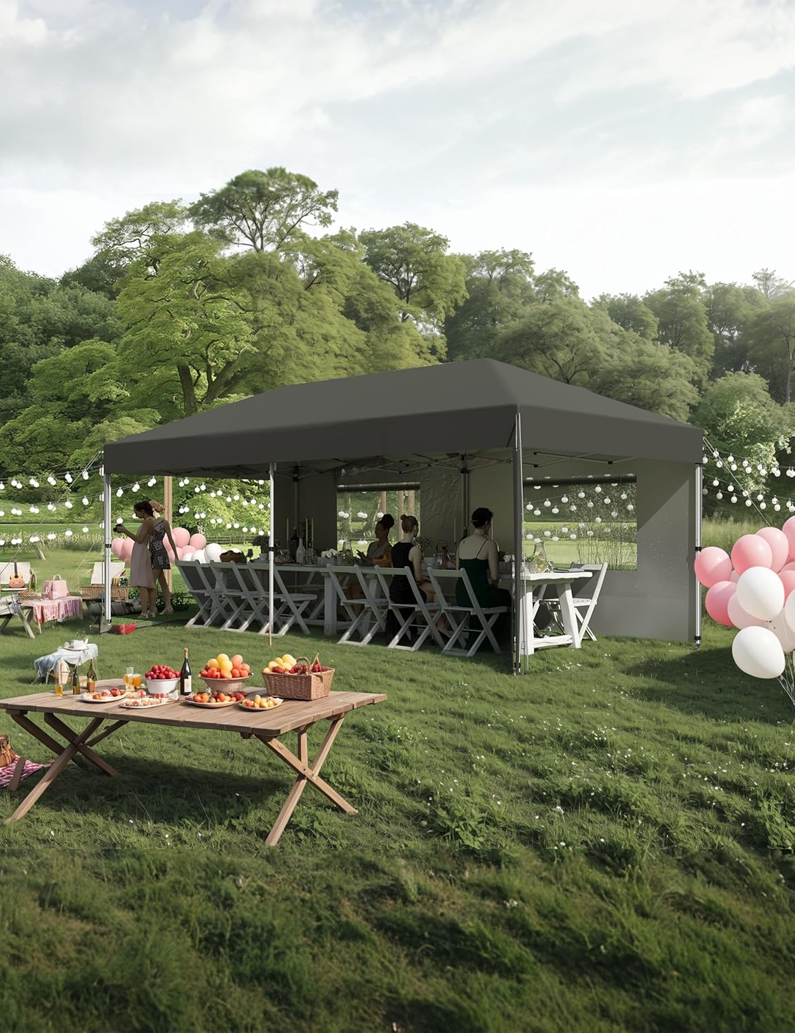 Pop Up Canopy 10×20 Ft Outdoor Wedding Party Tent with Removable Sidewalls Easy Set Gazebo for Farmers’ Market, Outdoor Events, Wedding Party – Black Pop Up Canopy 10×20 Ft Outdoor Wedding Party Tent with Removable Sidewalls Easy Set Gazebo for Farmers’ Market, Outdoor Events, Wedding Party – Black
