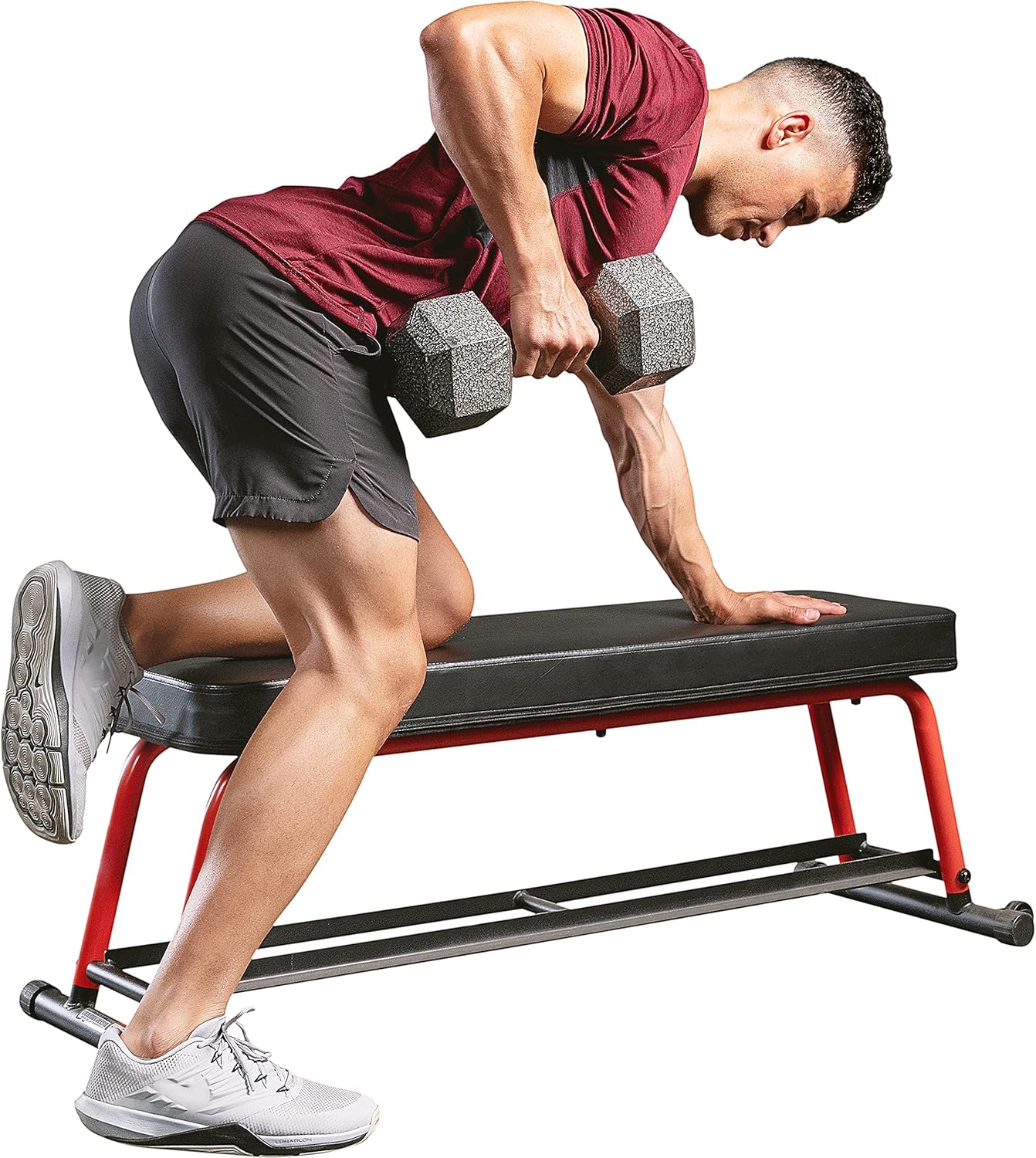 Sunny Health & Fitness Flat Weight Bench Optional Dumbbell Rack for Strength Training, Full Body Workout, Exercise, Home Gym Sunny Health & Fitness Flat Weight Bench Optional Dumbbell Rack for Strength Training, Full Body Workout, Exercise, Home Gym