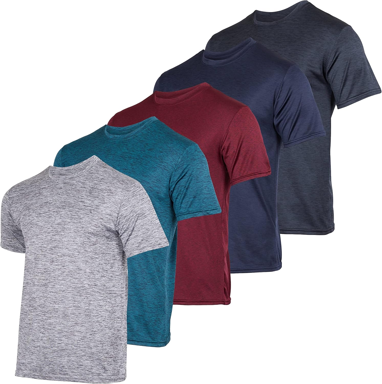 Real Essentials 5 Pack: Men’s Short Sleeve Dry Fit Active Crew Neck T Shirt – Athletic Running Gym Workout Tee Tops Real Essentials 5 Pack: Men’s Short Sleeve Dry Fit Active Crew Neck T Shirt – Athletic Running Gym Workout Tee Tops