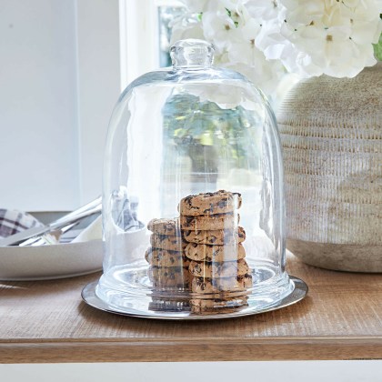 Glasglocke mit Platte Chardonne Glasglocke mit Platte Chardonne