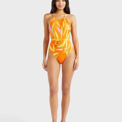 Vilebrequin - Rückenfreier Madrague Badeanzug Für Damen - Bademode - Hydra - Orange - Größe XL