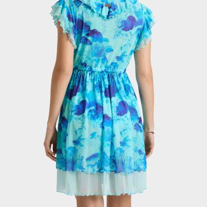 Vilebrequin - Kurzes Coral Reef Tüllkleid Für Damen - Kleid - Loula - Blau - Größe XL – Bild 4