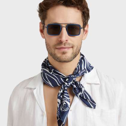 Vilebrequin - Waves Unisex-schal - Halstuch - Carre65 - Blau - Größe OSFA – Bild 4