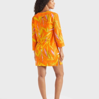 Vilebrequin - Madrague Kaftan Aus Baumwolle Und Seide Für Damen - Kaftan - Lucille - Orange - Größe L – Bild 3