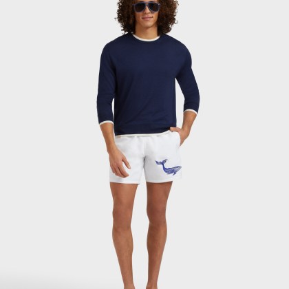 Vilebrequin - Whale Badeshorts Mit Stickerei Für Herren - Bademode - Motu - Weiss - Größe L – Bild 5