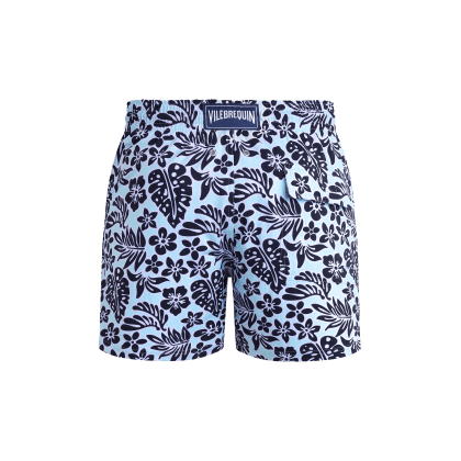 Vilebrequin Kurze Jungle Leaves Stretch-badeshorts Für Herren - Moorise - Blau - Größe S Vilebrequin Kurze Jungle Leaves Stretch-badeshorts Für Herren - Moorise - Blau - Größe S
