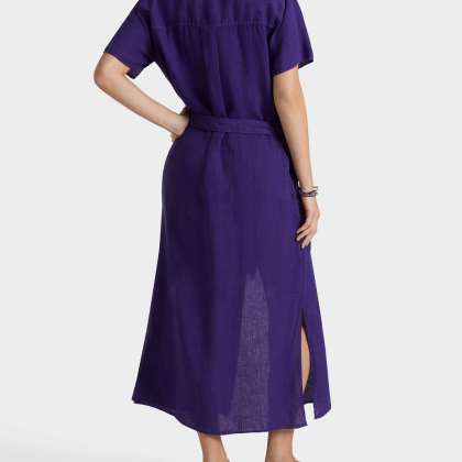 Vilebrequin - Solid Hemdkleid Aus Leinen Für Damen - Kleid - Luciane - Violett - Größe M – Bild 4