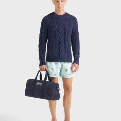 Vilebrequin - Herren Zopfmuster-baumwollpullover - Pullover - Philippe - Blau - Größe XXL – Bild 5