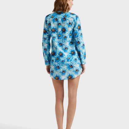Vilebrequin - Poppies Hemdkleid Aus Baumwollvoile Für Damen - Kleid Im Hemd-stil - Fragance - Blau - Größe M – Bild 4