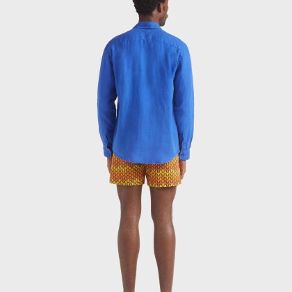 Vilebrequin - Einfarbiges Hemd Aus Leinen Für Herren - Hemd - Caroubis - Blau - Größe XXXL – Bild 4