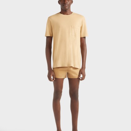 Vilebrequin - Solid T-shirt Aus Bio-baumwolle In Naturfarben Für Herren - T-shirt - Titan - Marone - Größe XXL – Bild 3