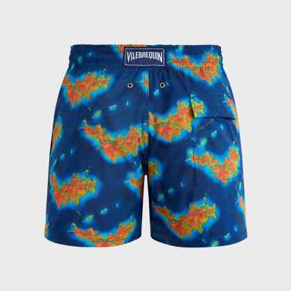 Vilebrequin - Kurze Bathymétrie Des Oceans Saint Barthélemy Stretch-badeshorts Für Herren - Bademode - Monrise - Blau - Größe XXXL