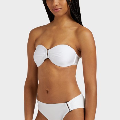 Vilebrequin - Shiny Stretch Solid Bandeau-bikinioberteil Für Damen - Bademode - Lune - Weiss - Größe L – Bild 6