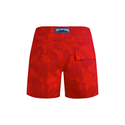 Vilebrequin Kurze Flower Power Badeshorts Mit Flachem Bund Für Herren - Menise - Rot - Größe S – Bild 2