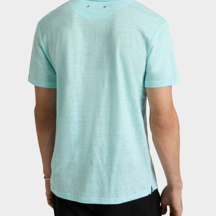 Vilebrequin - Einfarbiges Polohemd Aus Leinenjersey Für Herren - Polohemd - Pyramid - Blau - Größe XXXL – Bild 4