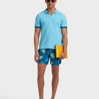 Vilebrequin - Solid Polohemd Aus Baumwolle Für Herren - Polohemd - Palatin - Blau - Größe XXL – Bild 5