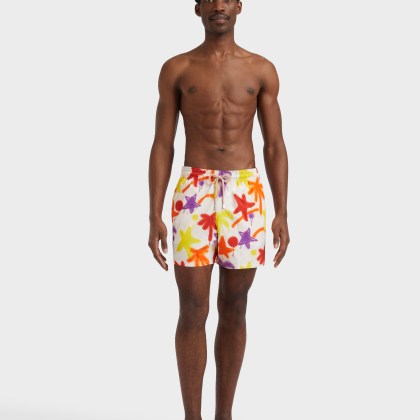 Vilebrequin - Kurze Spray Paint Stretch-badeshorts Für Herren - Vbq X Palm Angels - Bademode - Monrise - Rosa - Größe L – Bild 3