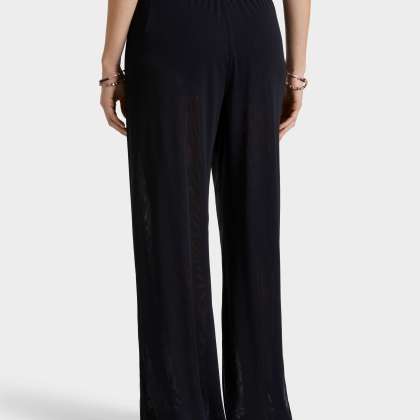 Vilebrequin - Solid Tüllhose Mit Weitem Bein Für Damen - Hose - Line - Schwarz - Größe M – Bild 4