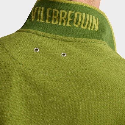 Vilebrequin - Solid Polohemd Aus Baumwolle Mit Changierendem Effekt Für Herren - Polohemd - Palatin - Grün - Größe M – Bild 5