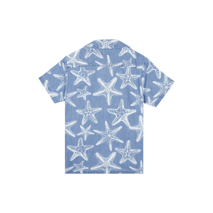 Vilebrequin Hemd Aus Leichtem Denim Mit Starfish-print Für Jungen - Gowling - Blau - Größe 10 – Bild 2