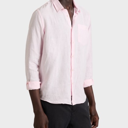 Vilebrequin - Einfarbiges Hemd Aus Leinen Für Herren - Hemd - Caroubis - Rosa - Größe XXXL – Bild 3