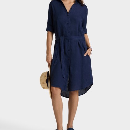 Vilebrequin - Solid Hemdkleid Aus Leinen Für Damen - Kleid - Ludovie - Blau - Größe XS – Bild 3