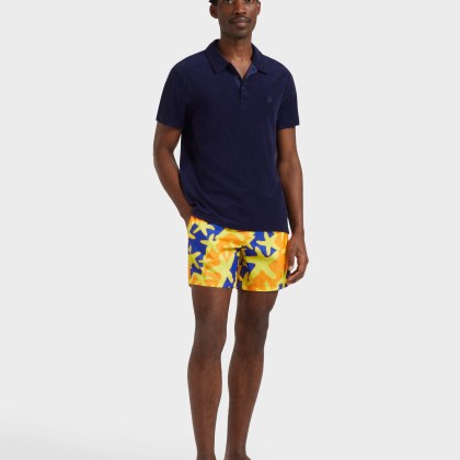 Vilebrequin - Ultraleichte Und Verstaubare Starlight Badeshorts Für Herren - Bademode - Mahina - Orange - Größe L – Bild 5