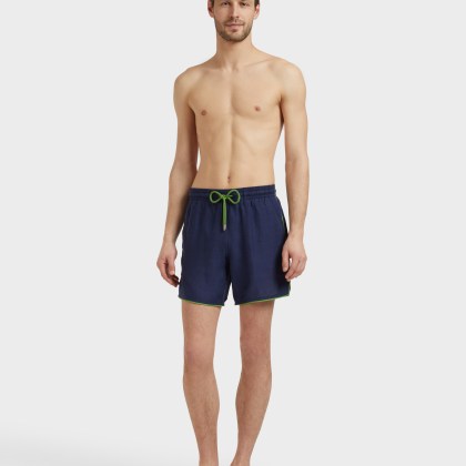 Vilebrequin - Solid Badeshorts Aus Leinen Für Herren - Bademode - Mallorca - Blau - Größe M – Bild 3