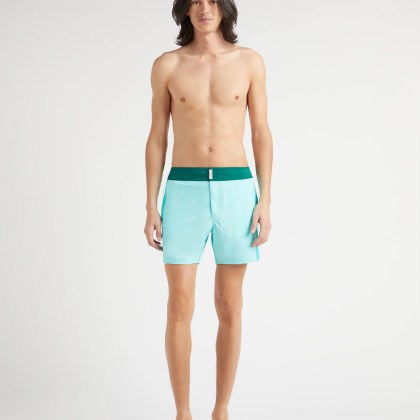 Vilebrequin - Color Block Stretch-badeshorts Mit Flachem Bund Für Herren - Bademode - Merle - Blau - Größe XXXL – Bild 3