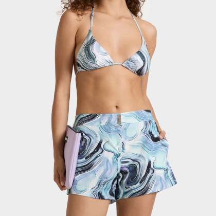 Vilebrequin - Marble Stretch-badeshorts Mit Flachem Bund Für Damen - Shorty - Ferise - Weiss - Größe S – Bild 3