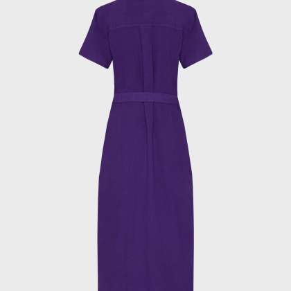 Vilebrequin - Solid Hemdkleid Aus Leinen Für Damen - Kleid - Luciane - Violett - Größe M – Bild 2