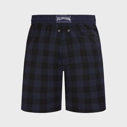 Vilebrequin - Lange Macro Check Tartan Badeshorts Aus Ultradünner Wolle Für Herren - Bademode - Okognus - Blau - Größe XXL – Bild 2