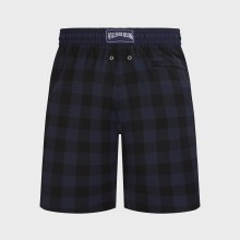 Vilebrequin - Lange Macro Check Tartan Badeshorts Aus Ultradünner Wolle Für Herren - Bademode - Okognus - Blau - Größe XL