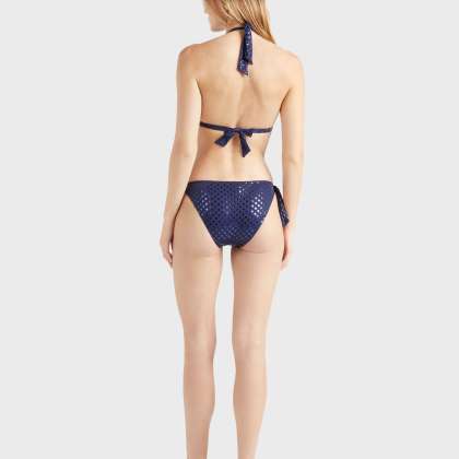 Vilebrequin - Relief Sparkling Bikinihose Zum Seitlichen Binden Für Damen - Bademode - Flamme - Blau - Größe XS