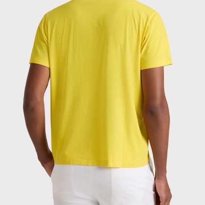 Vilebrequin - T-shirt Aus Bio-baumwolle Mit Aufgestickter, Großer Schildkröte Für Herren - T-shirt - Partisol - Gelb - Größe XL – Bild 4