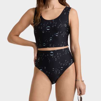 Vilebrequin - Bubble 3d Tankini-oberteil Für Damen - Rashguard - Frost - Schwarz - Größe M – Bild 3