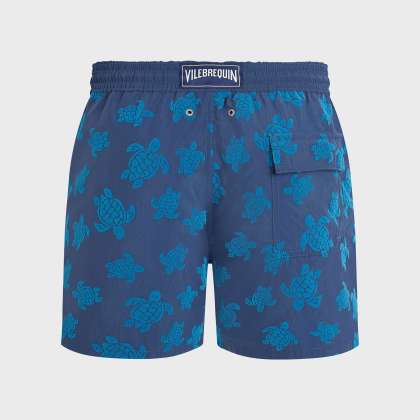 Vilebrequin - Beflockte Ronde Des Tortues Badeshorts Für Herren - Bademode - Moorea - Blau - Größe M – Bild 2