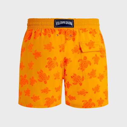 Vilebrequin - Beflockte Ronde Des Tortues Badeshorts Für Herren - Bademode - Moorea - Orange - Größe L – Bild 2