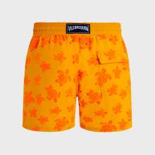 Vilebrequin - Beflockte Ronde Des Tortues Badeshorts Für Herren - Bademode - Moorea - Orange - Größe XL