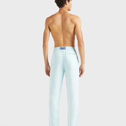 Vilebrequin - Solid Leinenhose In Regulärer Passform Für Herren - Hose - Parc - Blau - Größe XXL – Bild 4