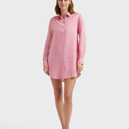 Vilebrequin - Solid Hemdkleid Aus Leinen Für Damen - Kleid - Fragance - Rosa - Größe S – Bild 3