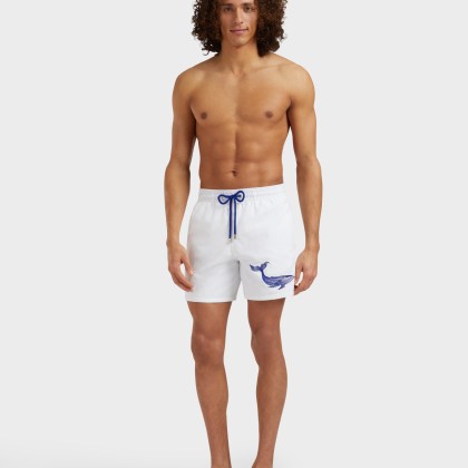 Vilebrequin - Whale Badeshorts Mit Stickerei Für Herren - Bademode - Motu - Weiss - Größe XL – Bild 3