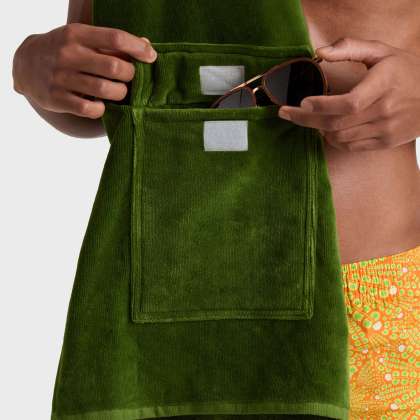 Vilebrequin - Strandtuch Aus Bio-baumwolle Mit Klappentasche - Strandtuch - Sapock - Grün - Größe OSFA – Bild 3